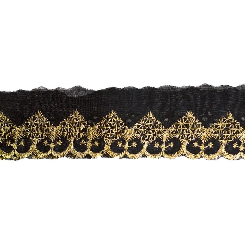 [669] BORDADO NYBC CTL 115 5 CM  OURO E PTA.